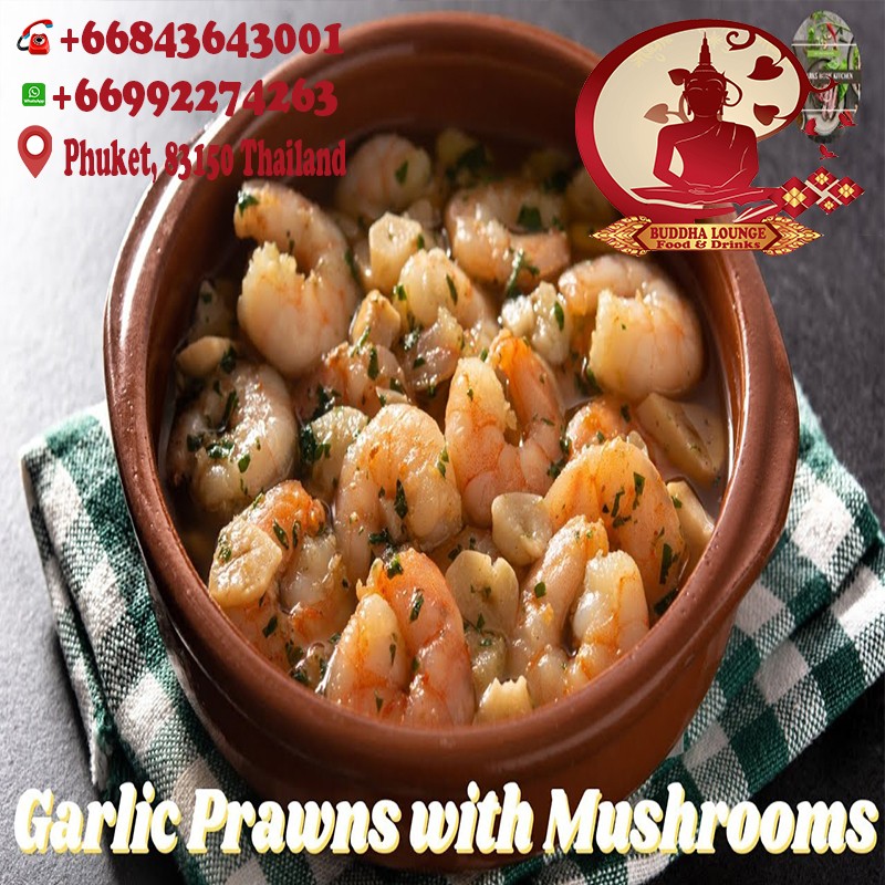 Champignons et crevettes à l'ail