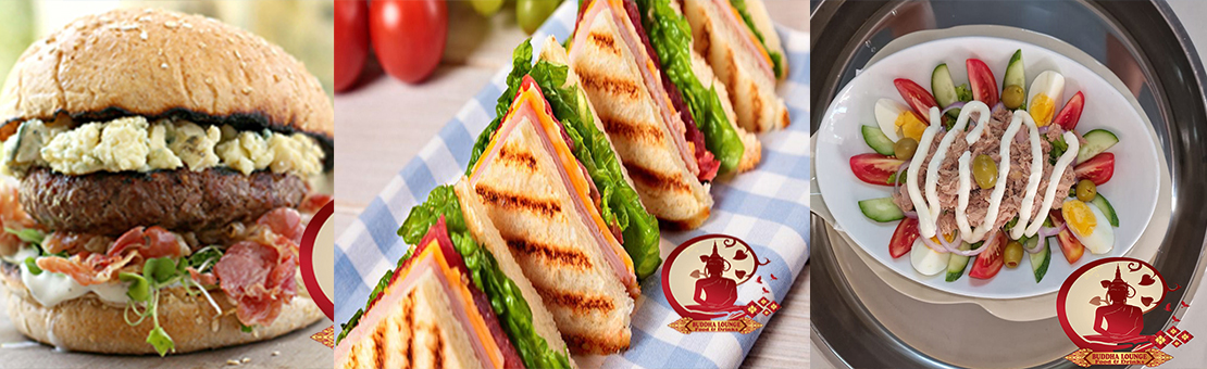 Buddha Lounge Bar & Restaurant Patong Thailand - Offers & Discounts - Book your table by calling +66 93 480 5351 or visit us at 158/8 Nanai Road Patong 83150 Phuket Thailand - Best selection of Burgers, Pasta, Salads, Rice, Baguettes, Meat